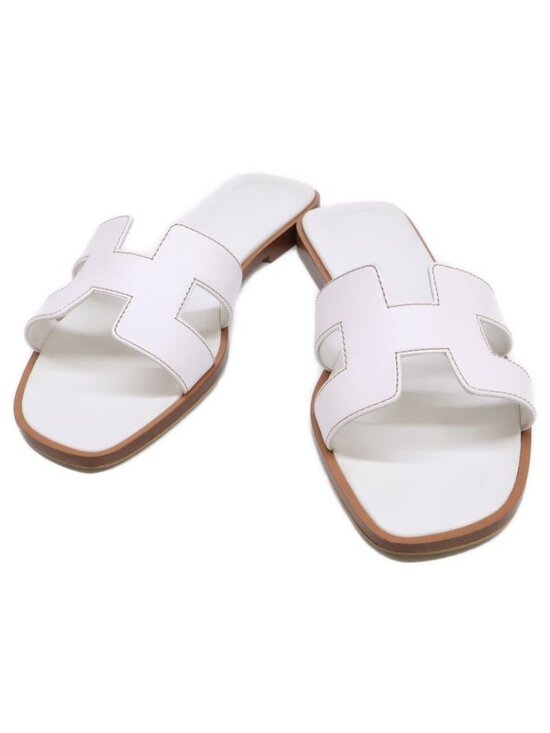 Hermes Shoes - ★SOLD★ Hermes Oran Motif Box Scarf Flat Sandals 36.5